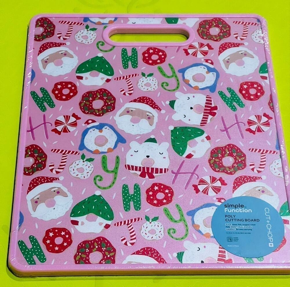 New❤️Cut+Chop Holidays Santa Claus Joy Poly Cutting Board